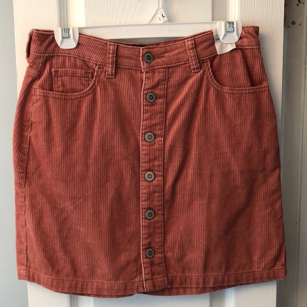Hollister corduroy button front mini skirt